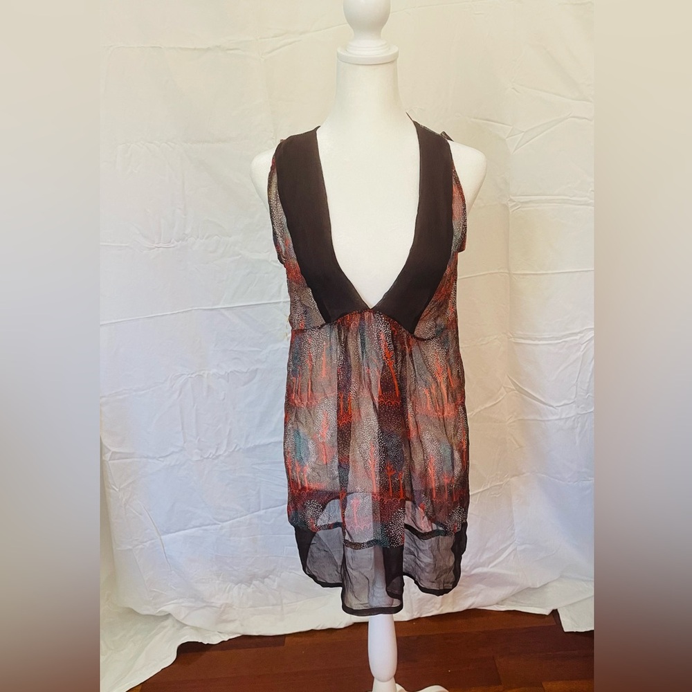 Lux Urban Outfitters Sheer Pattern Tunic Cover Up Dress Size XS